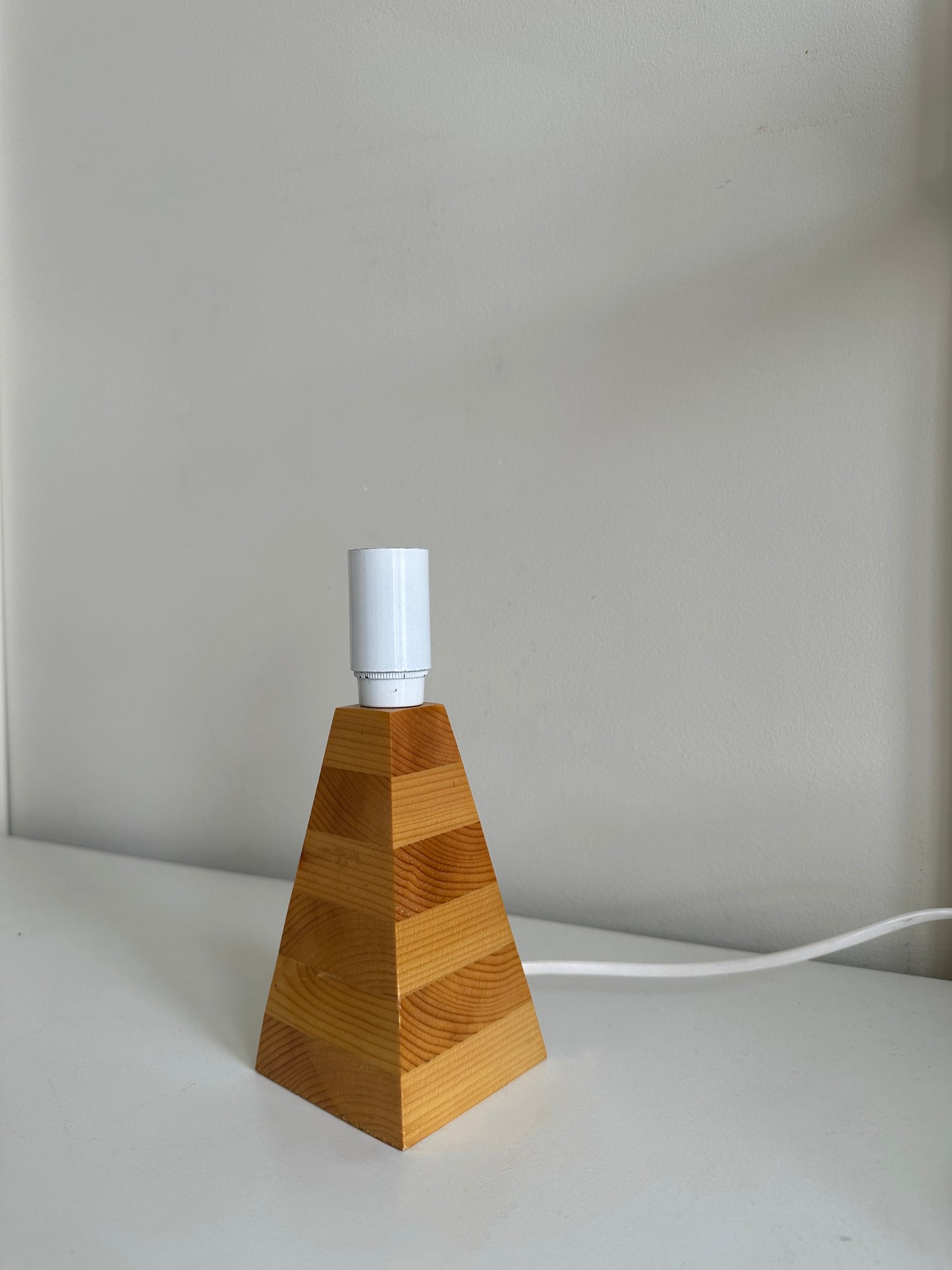 Vintage Swedish Striped Wooden Lamp