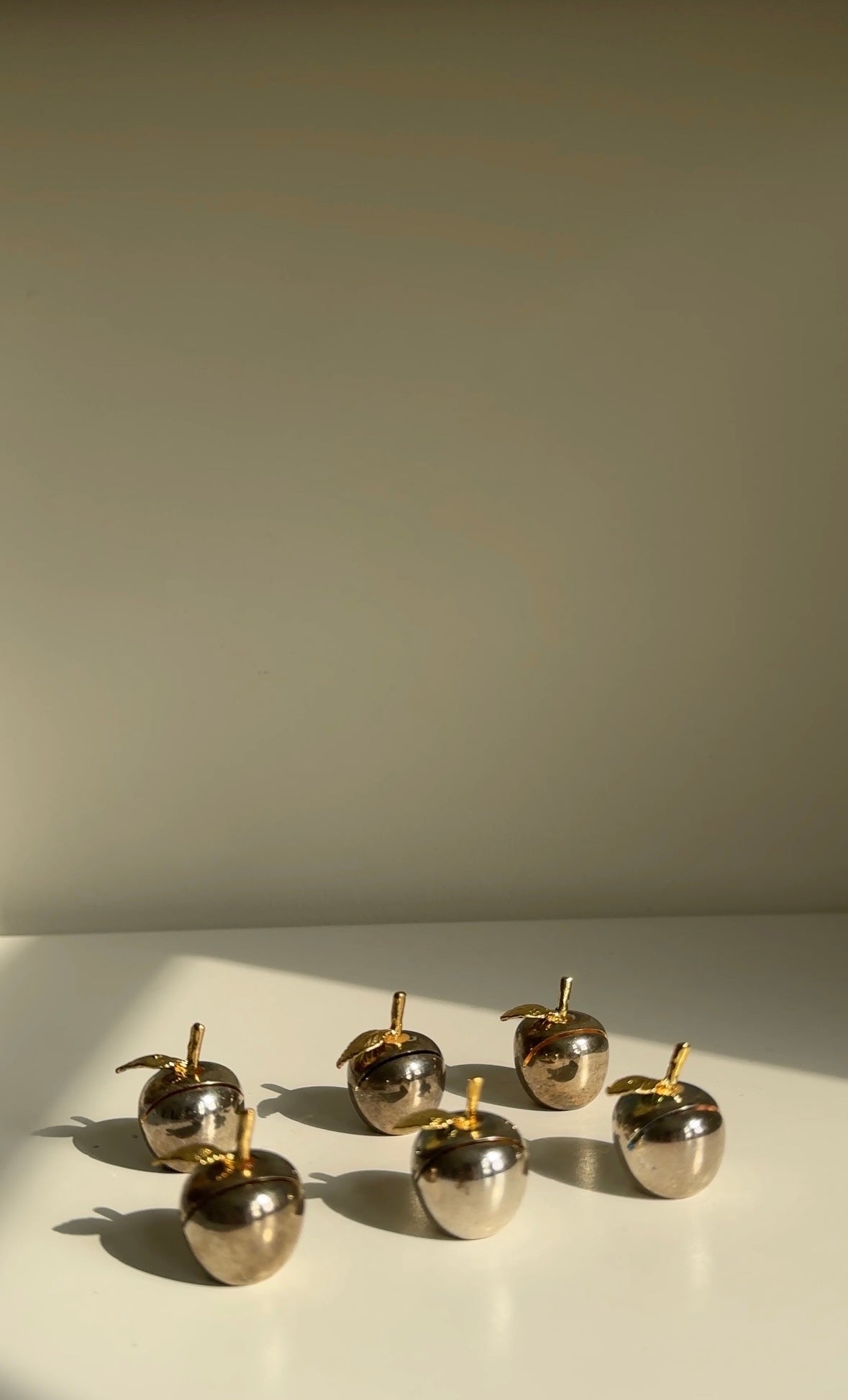 Vintage Silver Plated Apple Place Card Holders