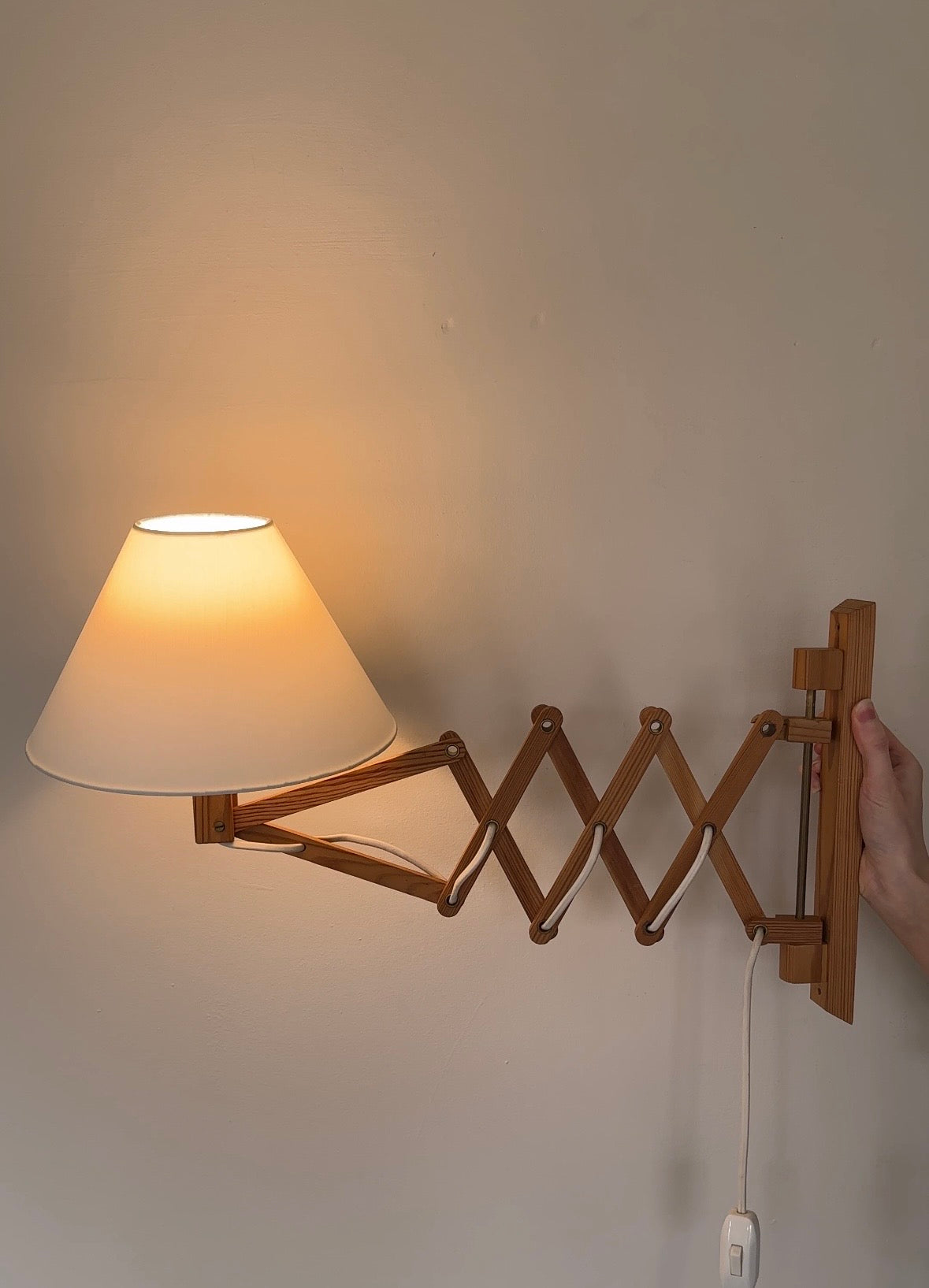 Vintage Pine Swedish Scissor Light