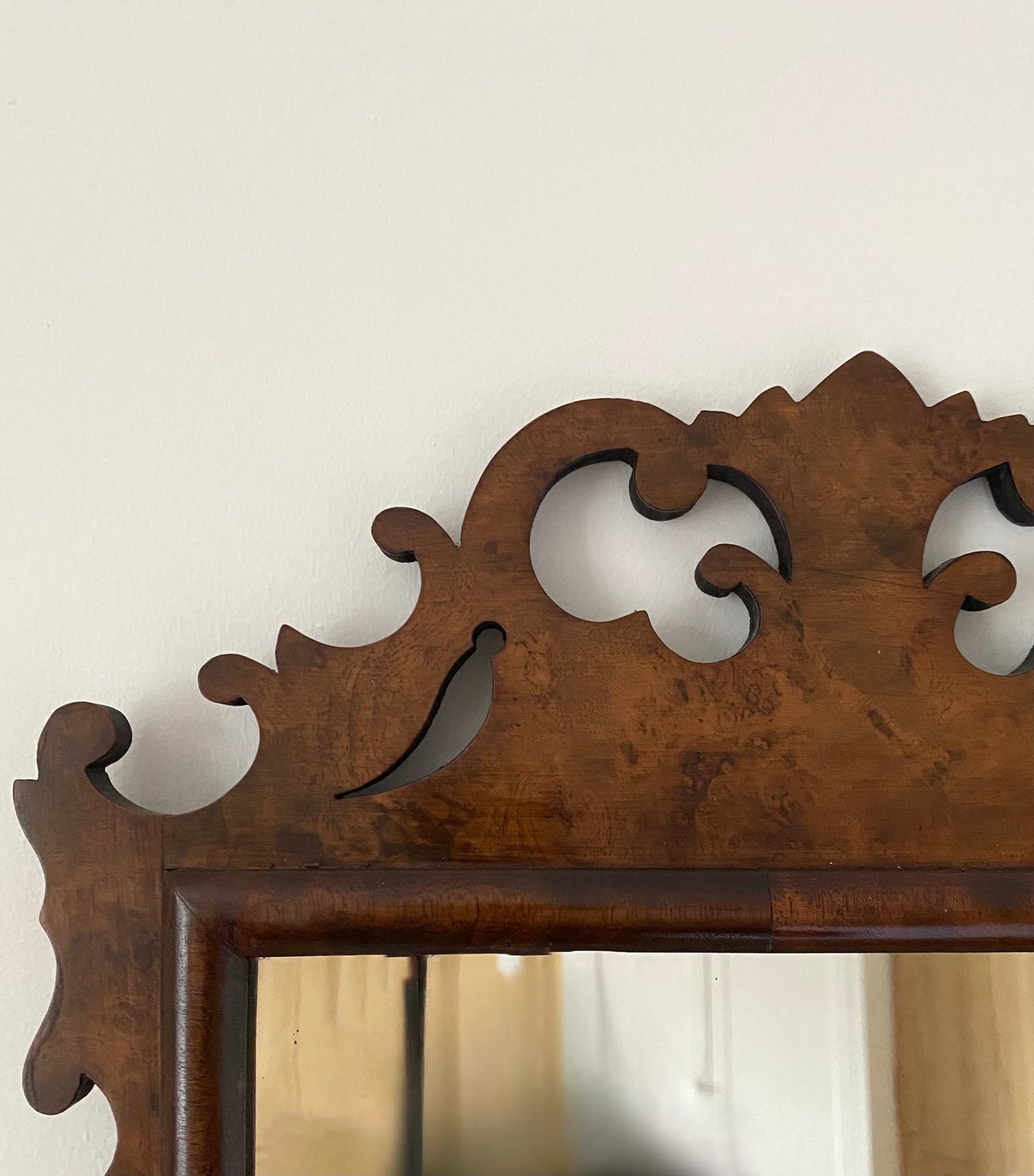 Antique Georgian Walnut Fret Mirror, 19th Century