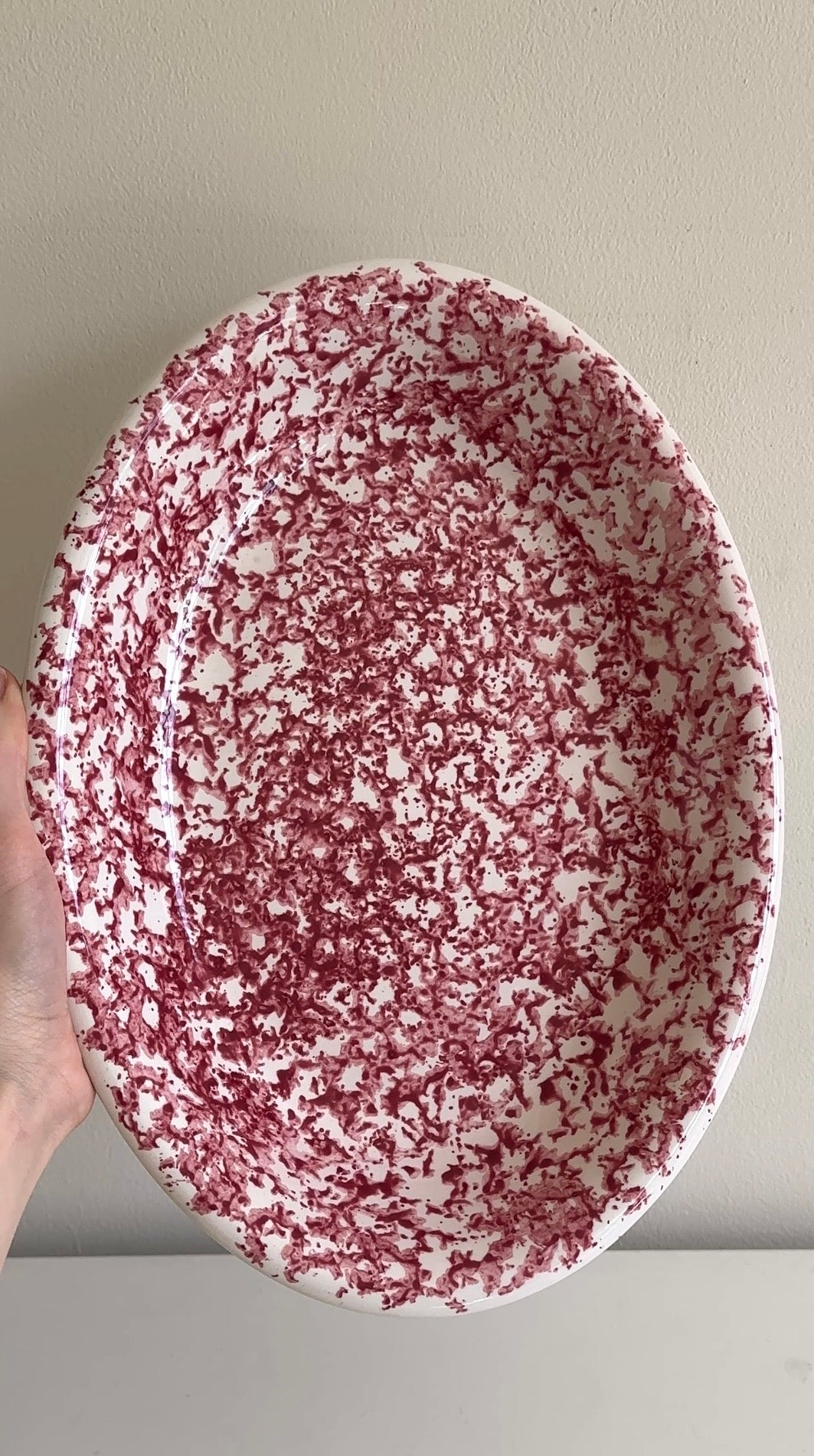 Ceramic Splatterware Oval Serving Dish