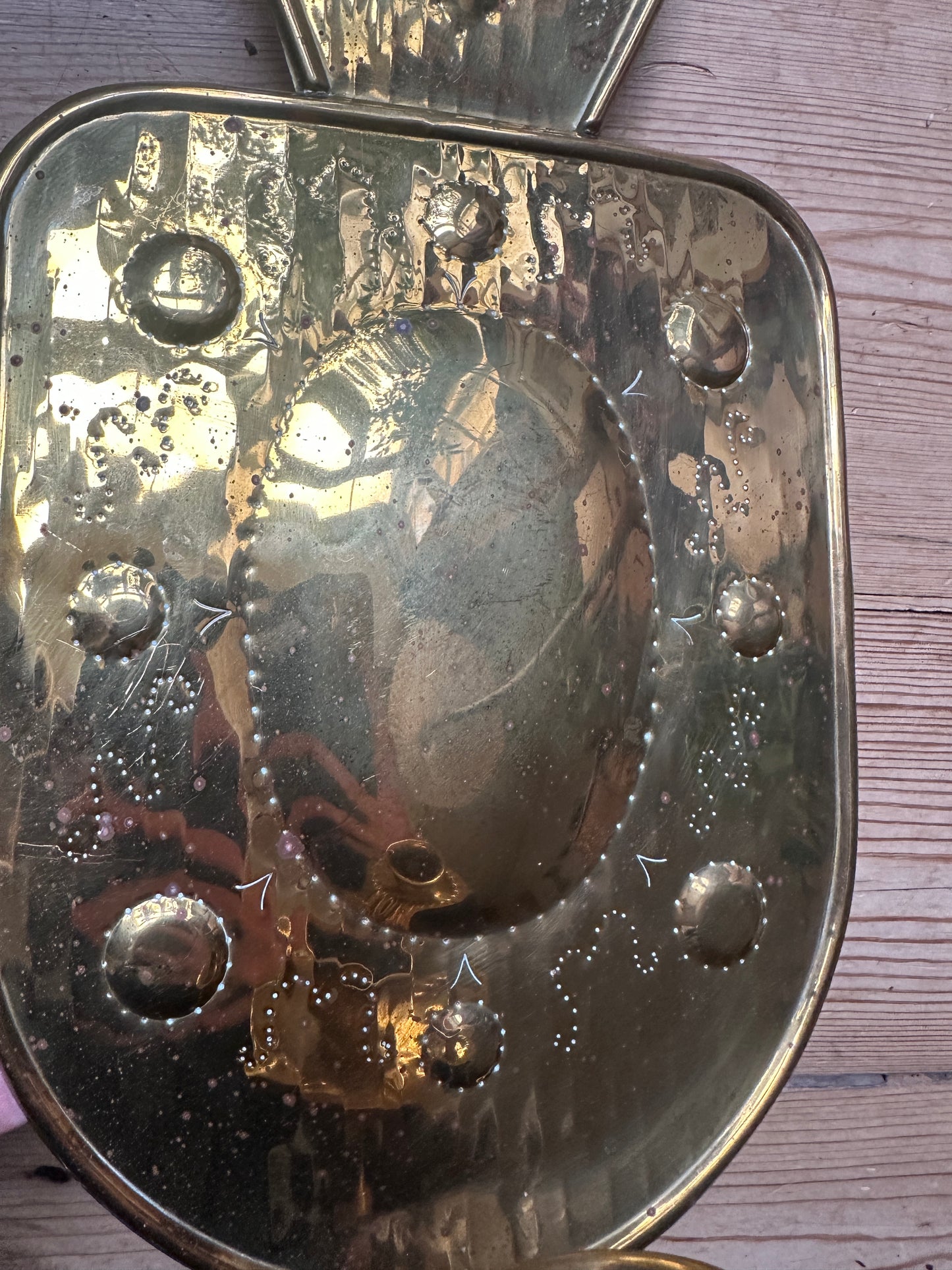 Vintage Swedish Brass Heart Sconces