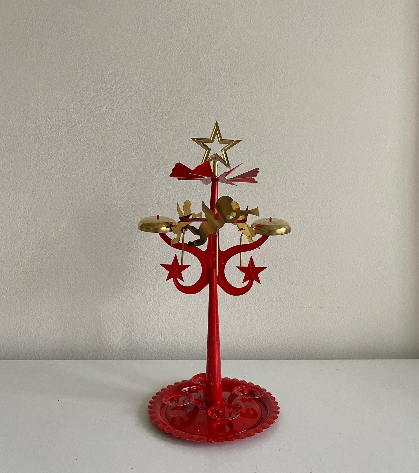 Vintage Red & Gold Angel Chimes - Rare