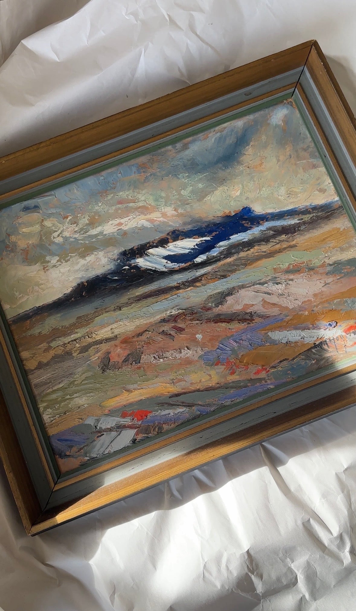 Blue Mountain - Mid-Century Swedish Oil Painting, Signed