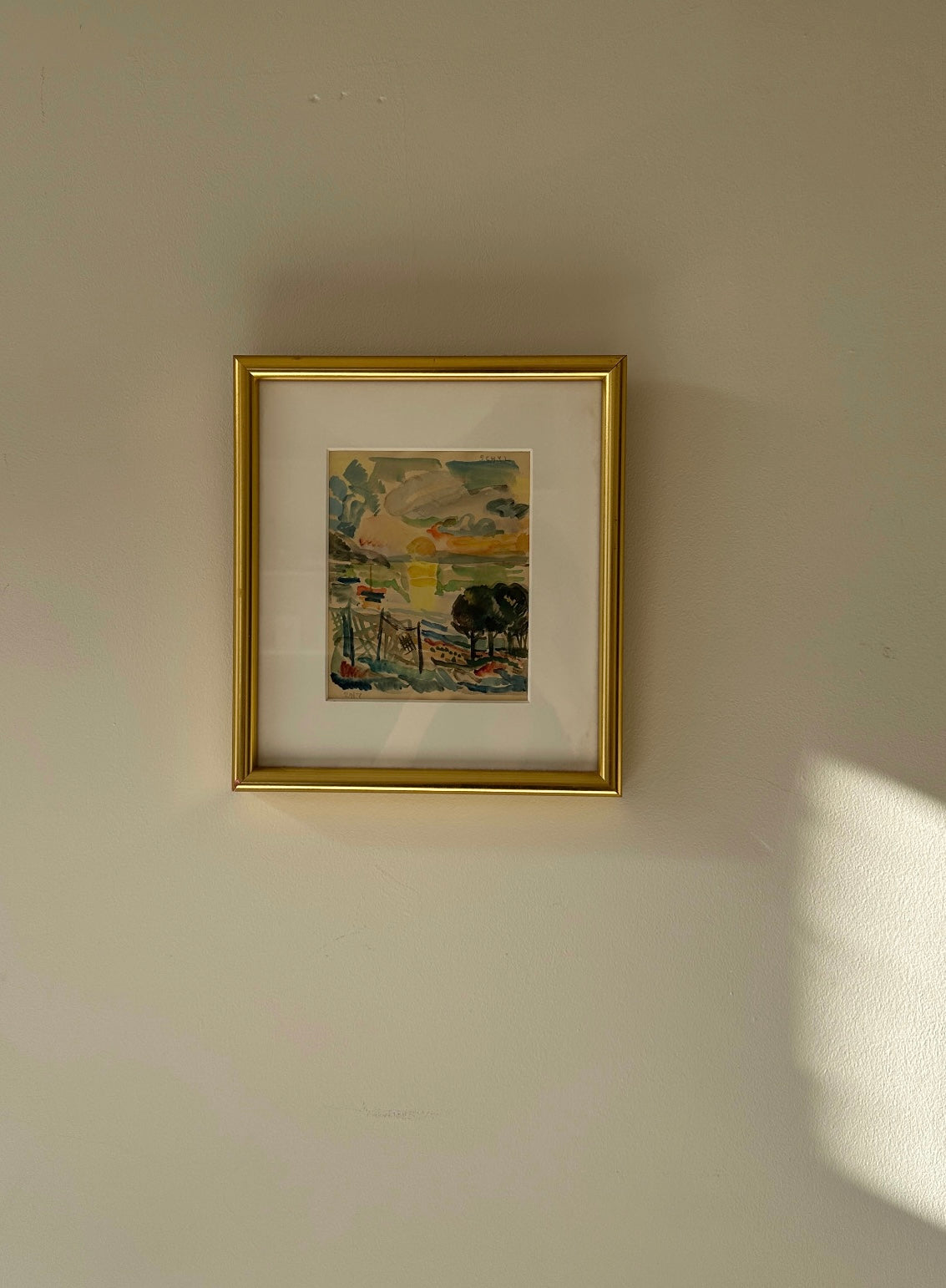 Sunset, Swedish Framed Watercolour, Signed & Dated