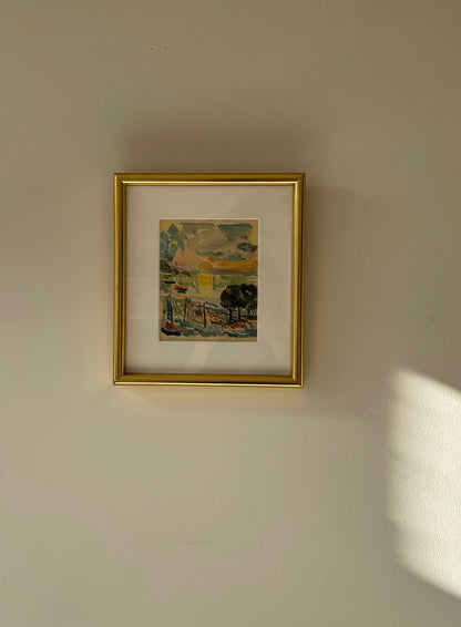 Sunset, Swedish Framed Watercolour, Signed & Dated