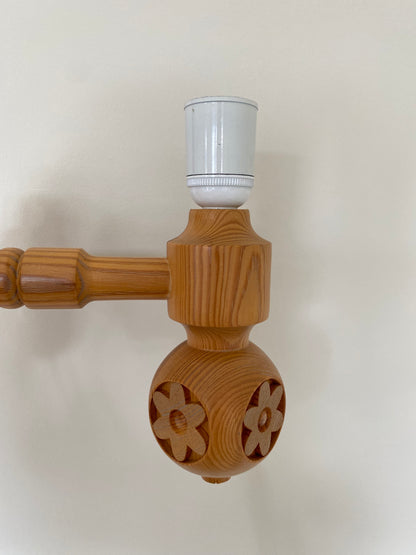 Swedish Vintage Pine Plug-in Wall Light
