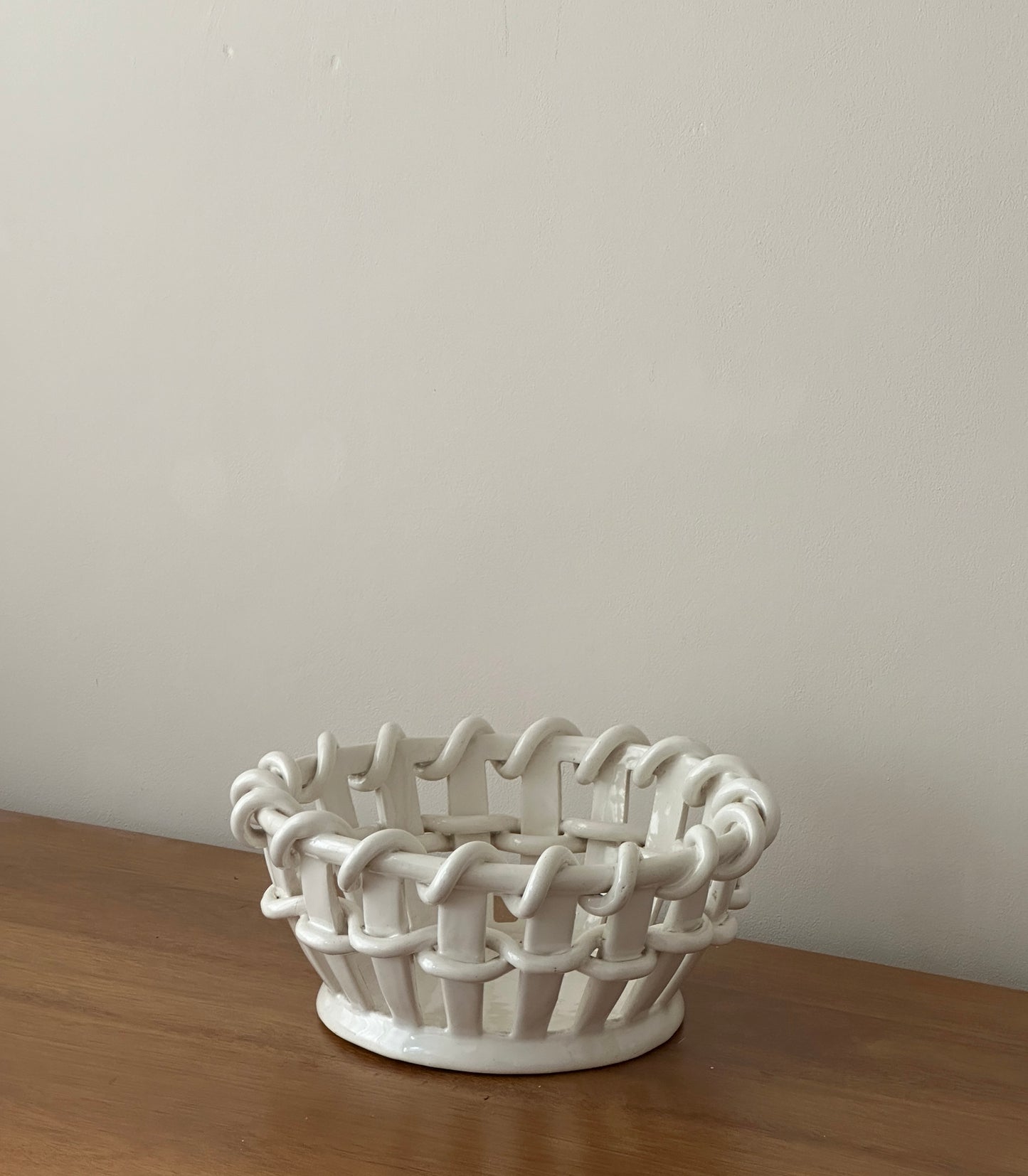 Vintage French Ceramic Woven Bowl attributed to Emile Tessier