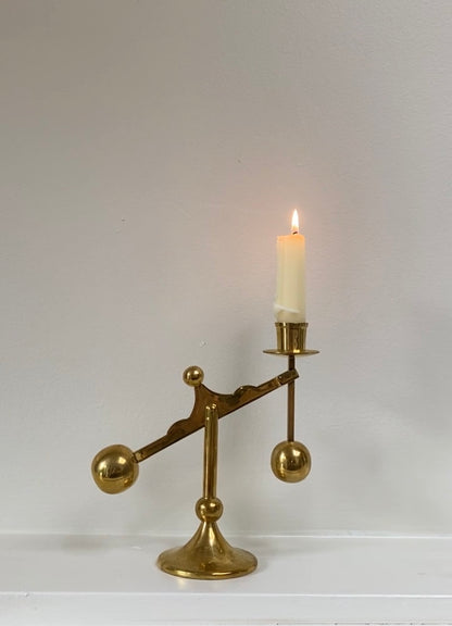 Swedish Brass Lever Candleholder