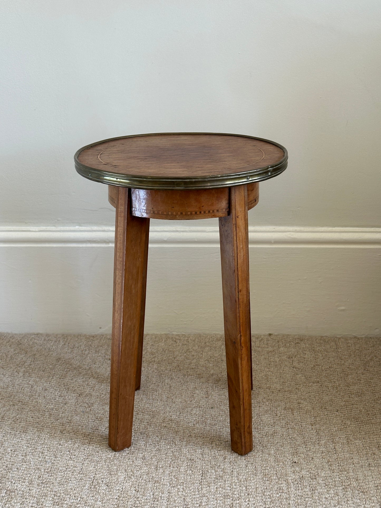 Edwardian Walnut & Brass Occasional Table