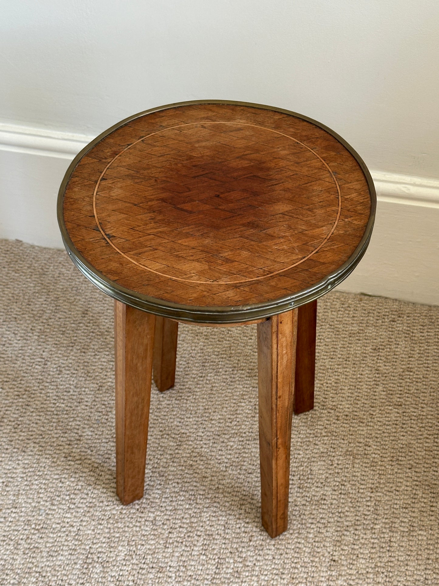 Edwardian Walnut & Brass Occasional Table