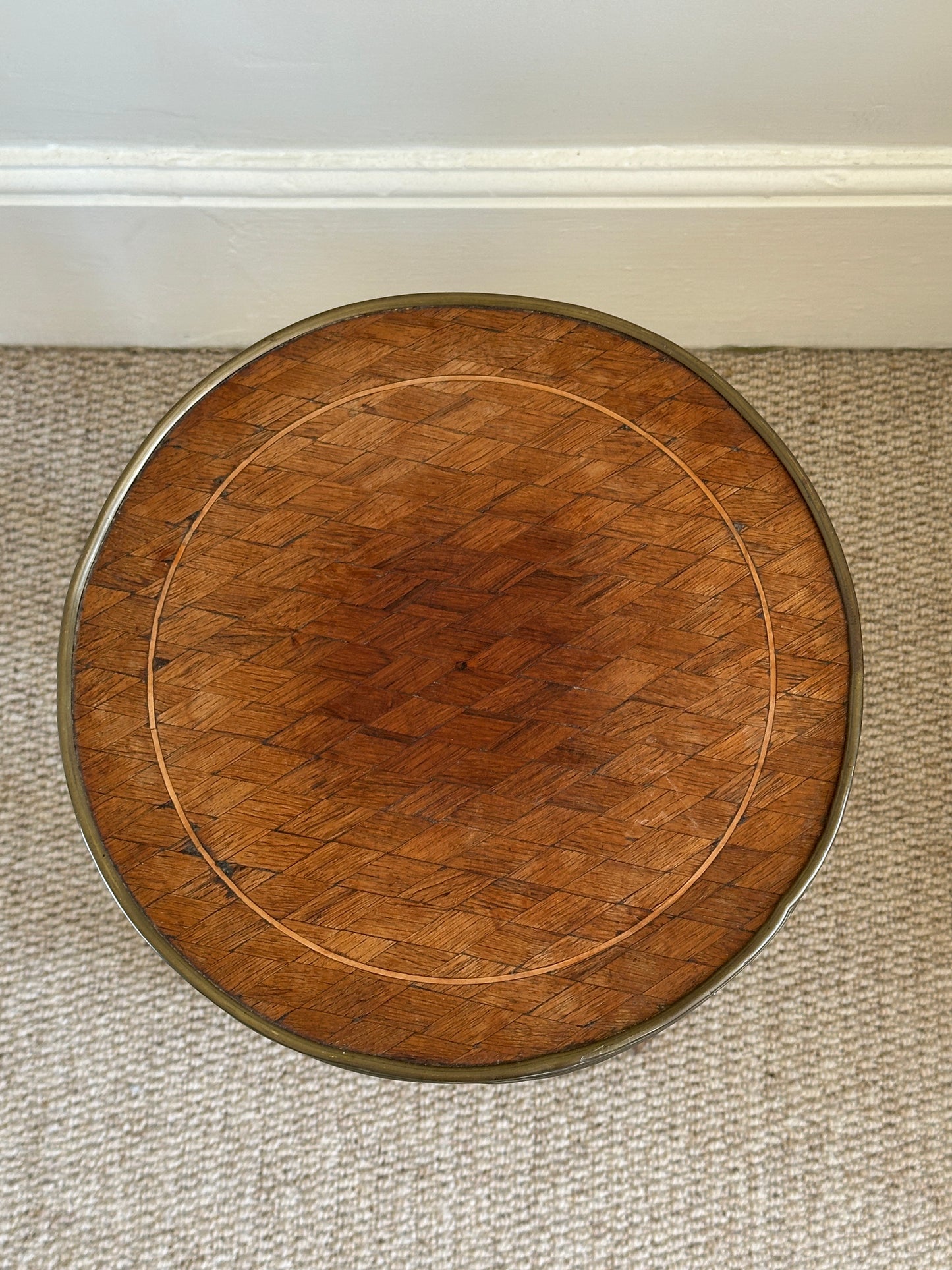 Edwardian Walnut & Brass Occasional Table