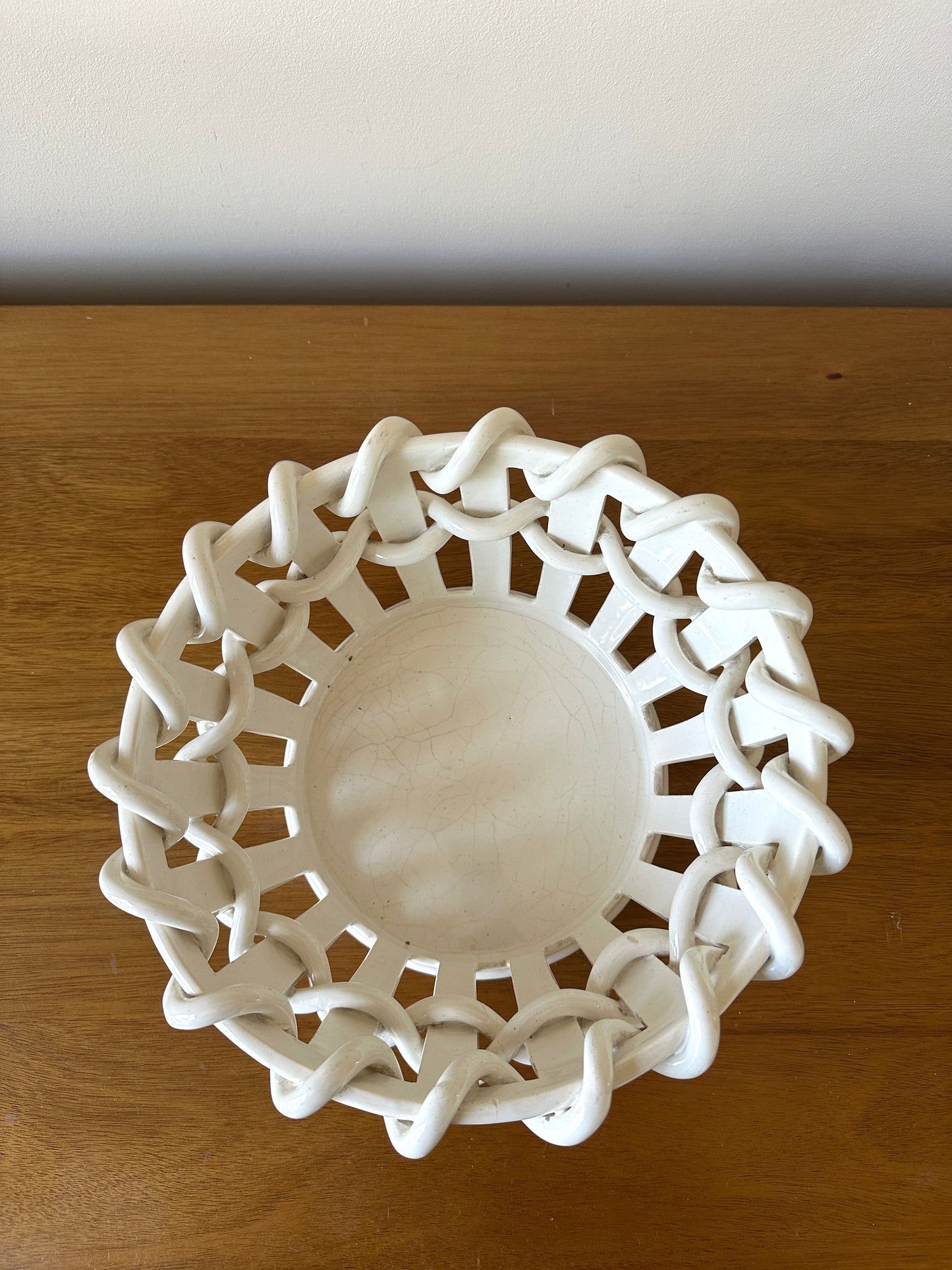 Vintage French Ceramic Woven Bowl attributed to Emile Tessier
