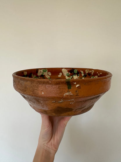Splatterware Terracotta Serving Bowl