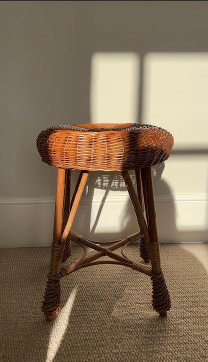 Vintage Wicker Stool