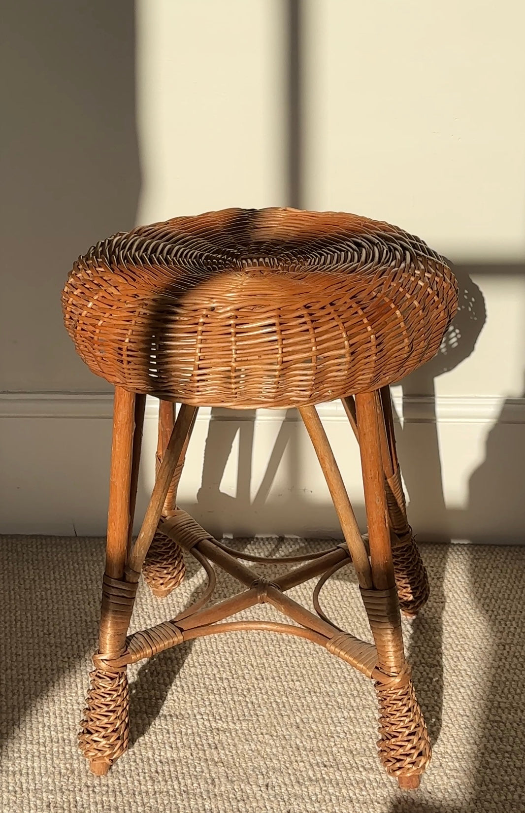 Vintage Wicker Stool