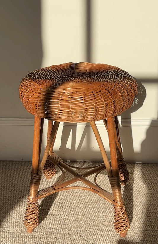 Vintage Wicker Stool