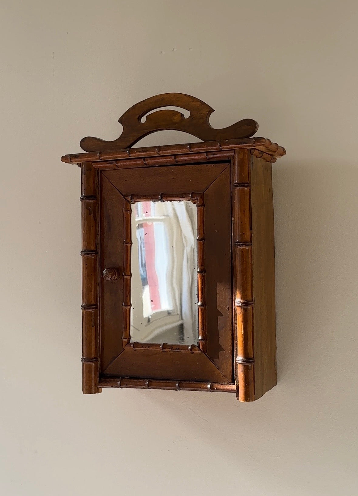 Vintage French Bamboo Cabinet