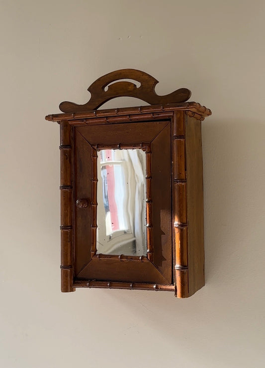 Vintage French Bamboo Cabinet