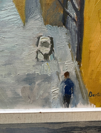 Yellow Houses, Swedish Oil on Canvas, Signed & Dated