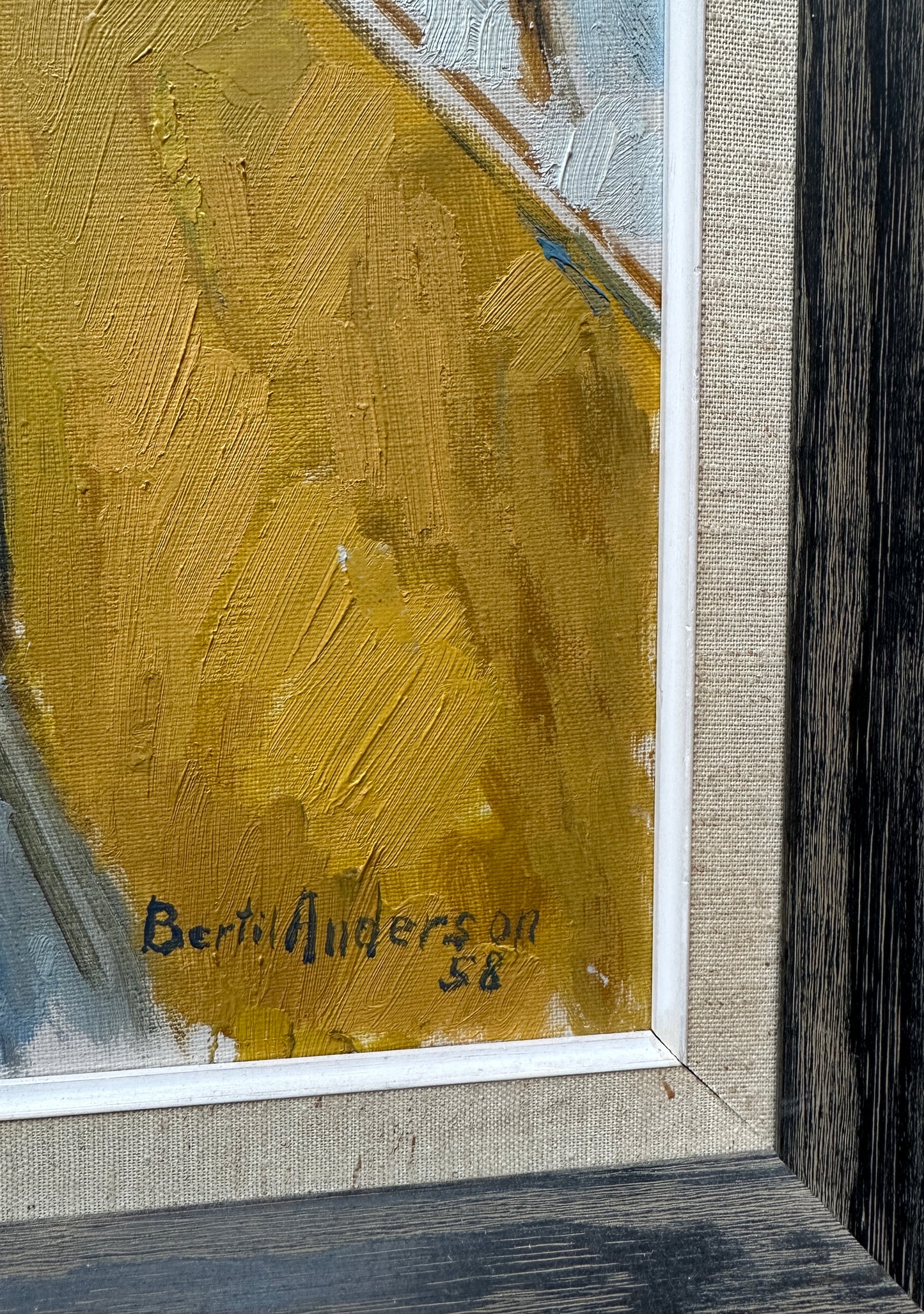 Yellow Houses, Swedish Oil on Canvas, Signed & Dated