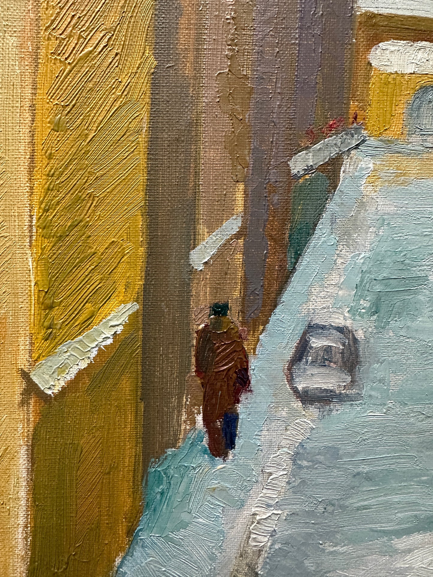 Yellow Houses, Swedish Oil on Canvas, Signed & Dated