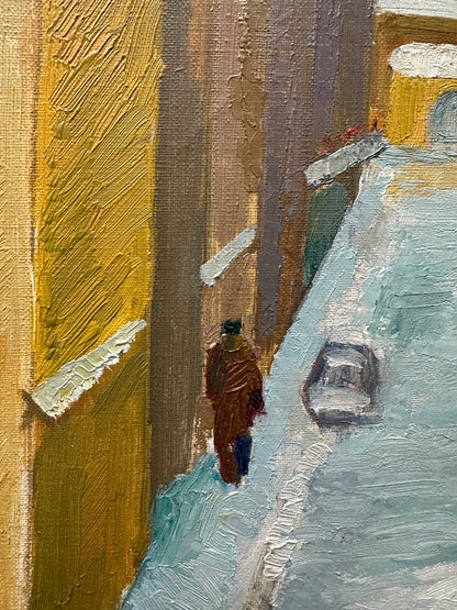 Yellow Houses, Swedish Oil on Canvas, Signed & Dated