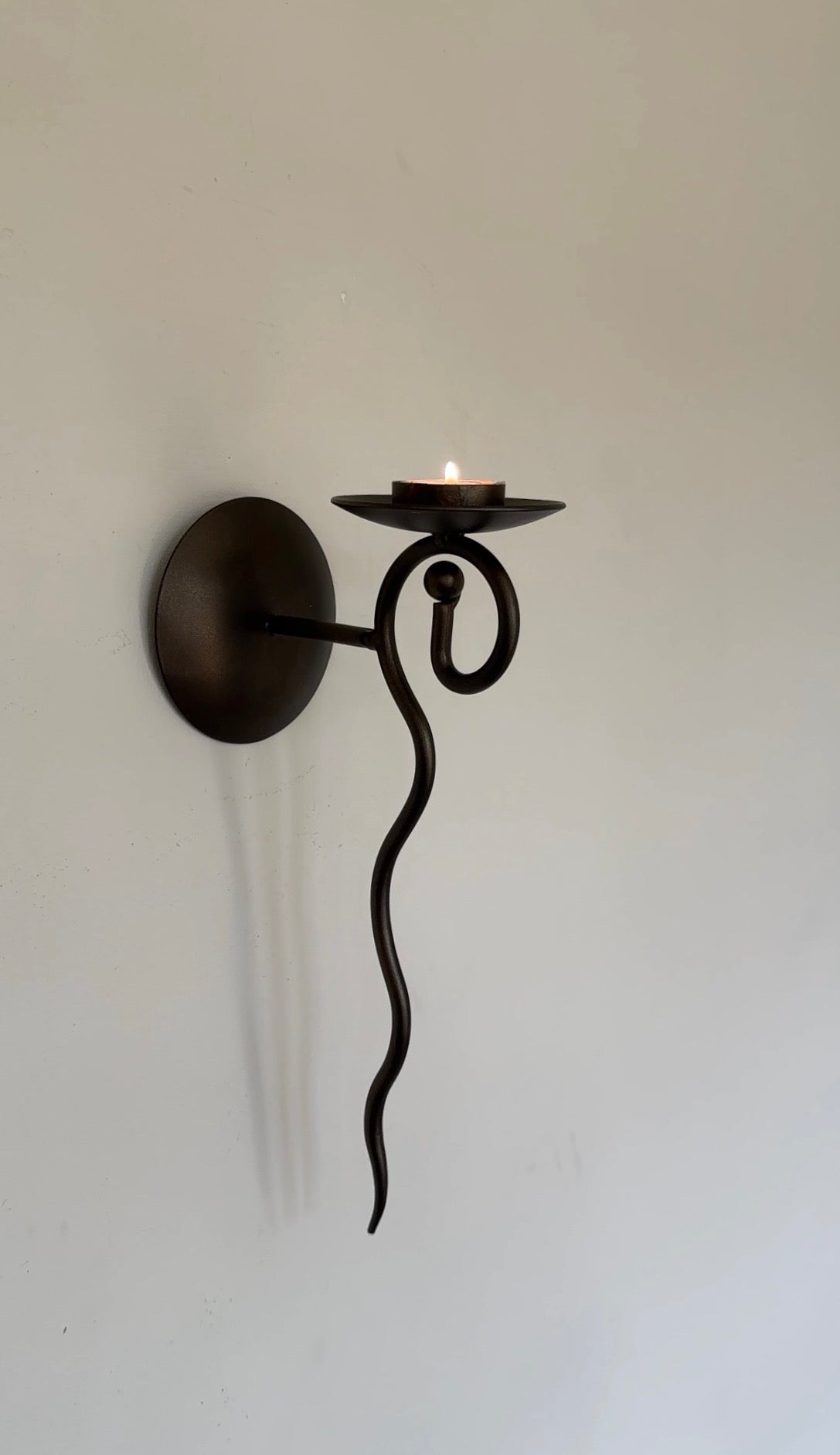 Pair Of Vintage Wrought Iron Spiral Wall Sconces