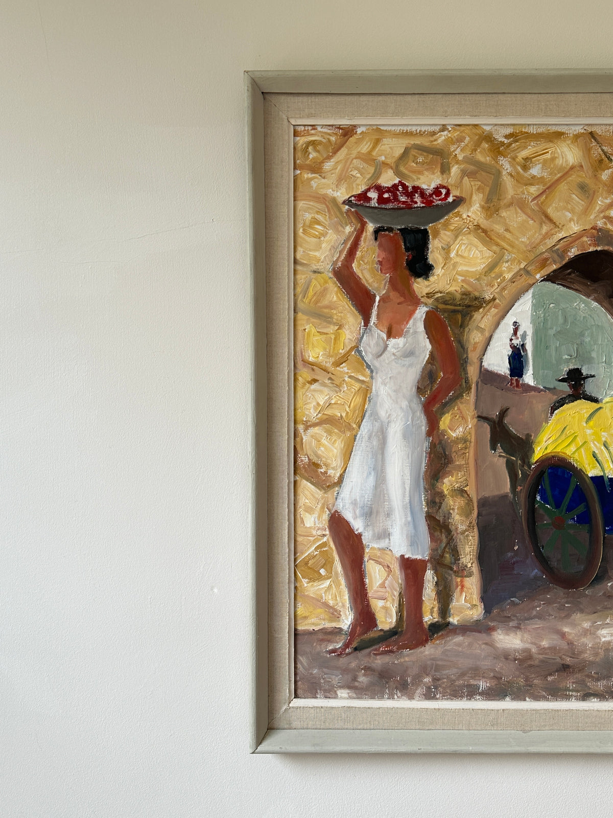Market Day in Toledo, Swedish Mid-century Oil Painting, Signed & Dated