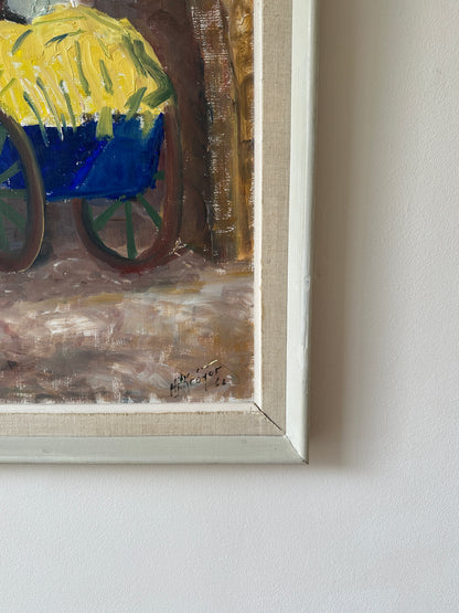Market Day in Toledo, Swedish Mid-century Oil Painting, Signed & Dated