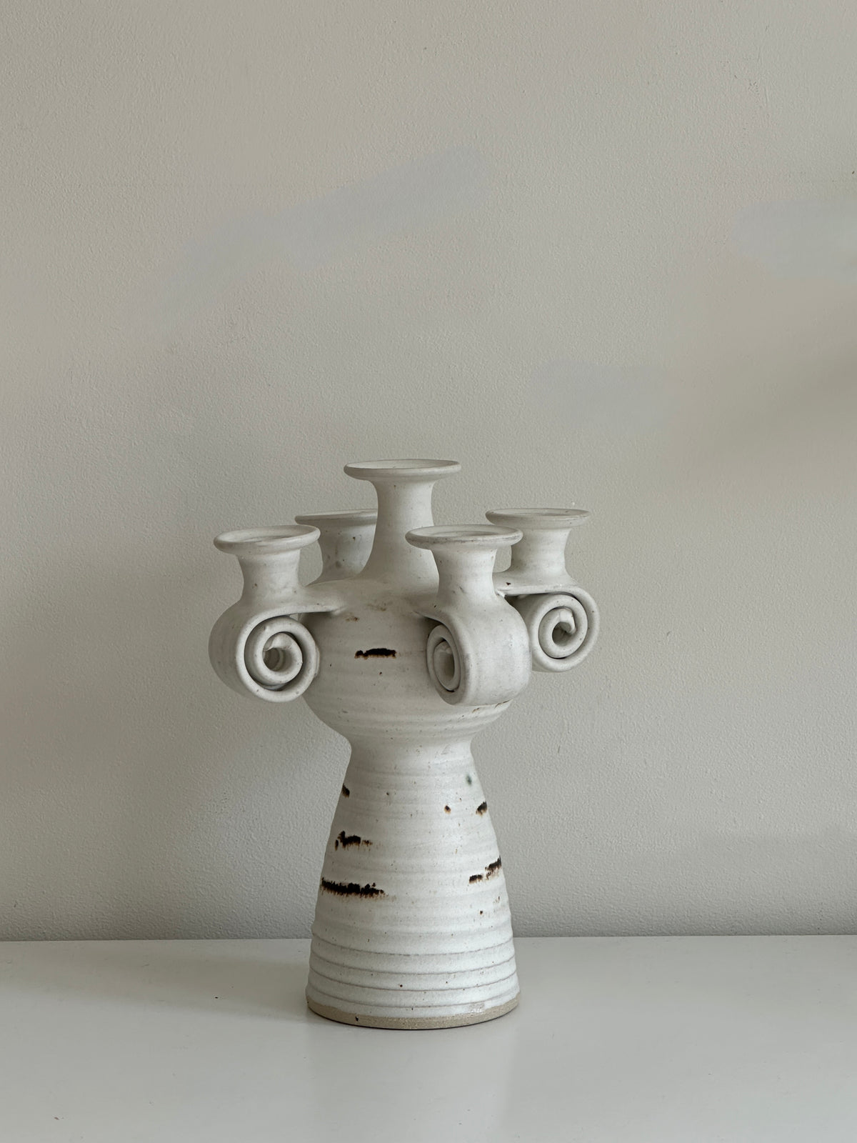 Vintage Danish Ceramic Candelabra by Karsten Nielsen for KN Stentøj