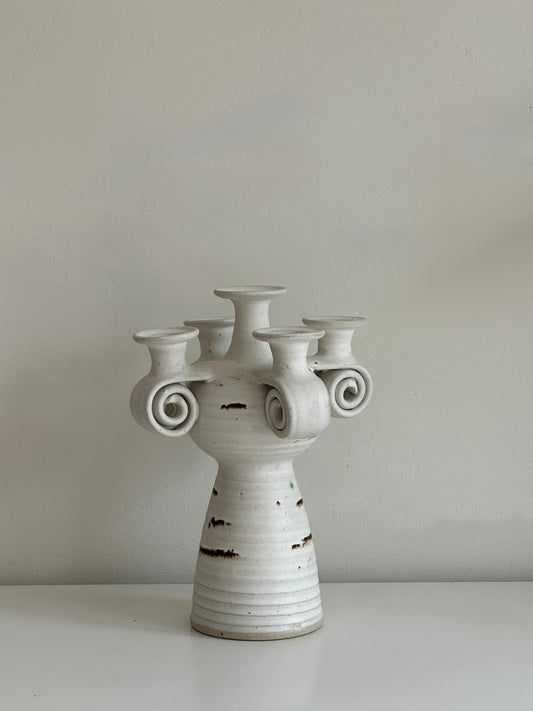 Vintage Danish Ceramic Candelabra by Karsten Nielsen for KN Stentøj