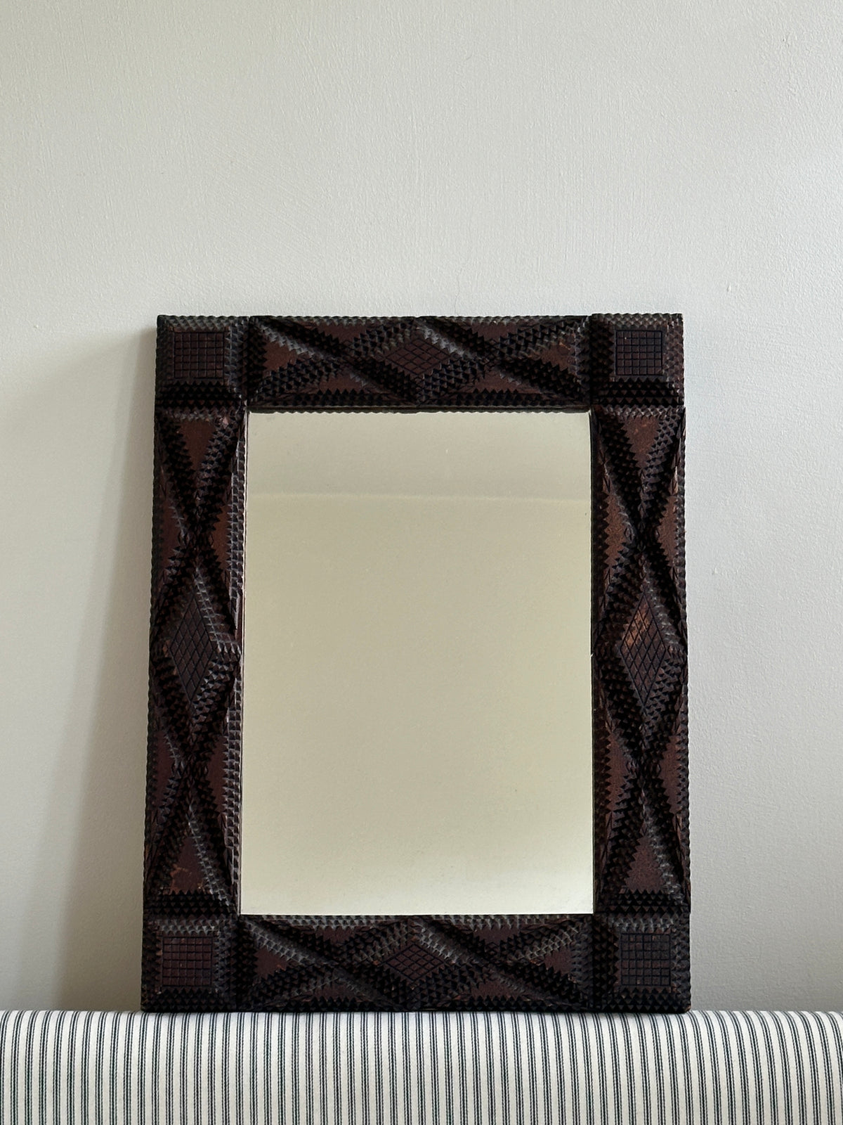 Vintage Mid Century Tramp Art Mirror