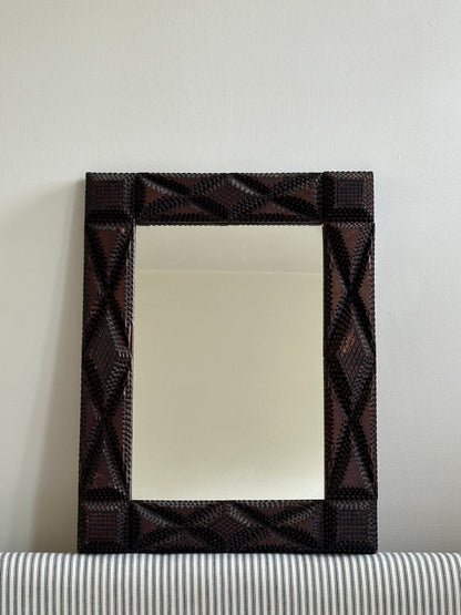 Vintage Mid Century Tramp Art Mirror
