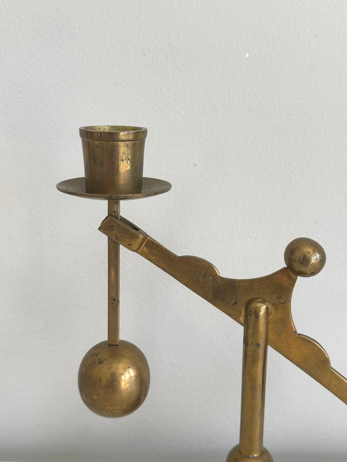 Swedish Brass Lever Candleholder
