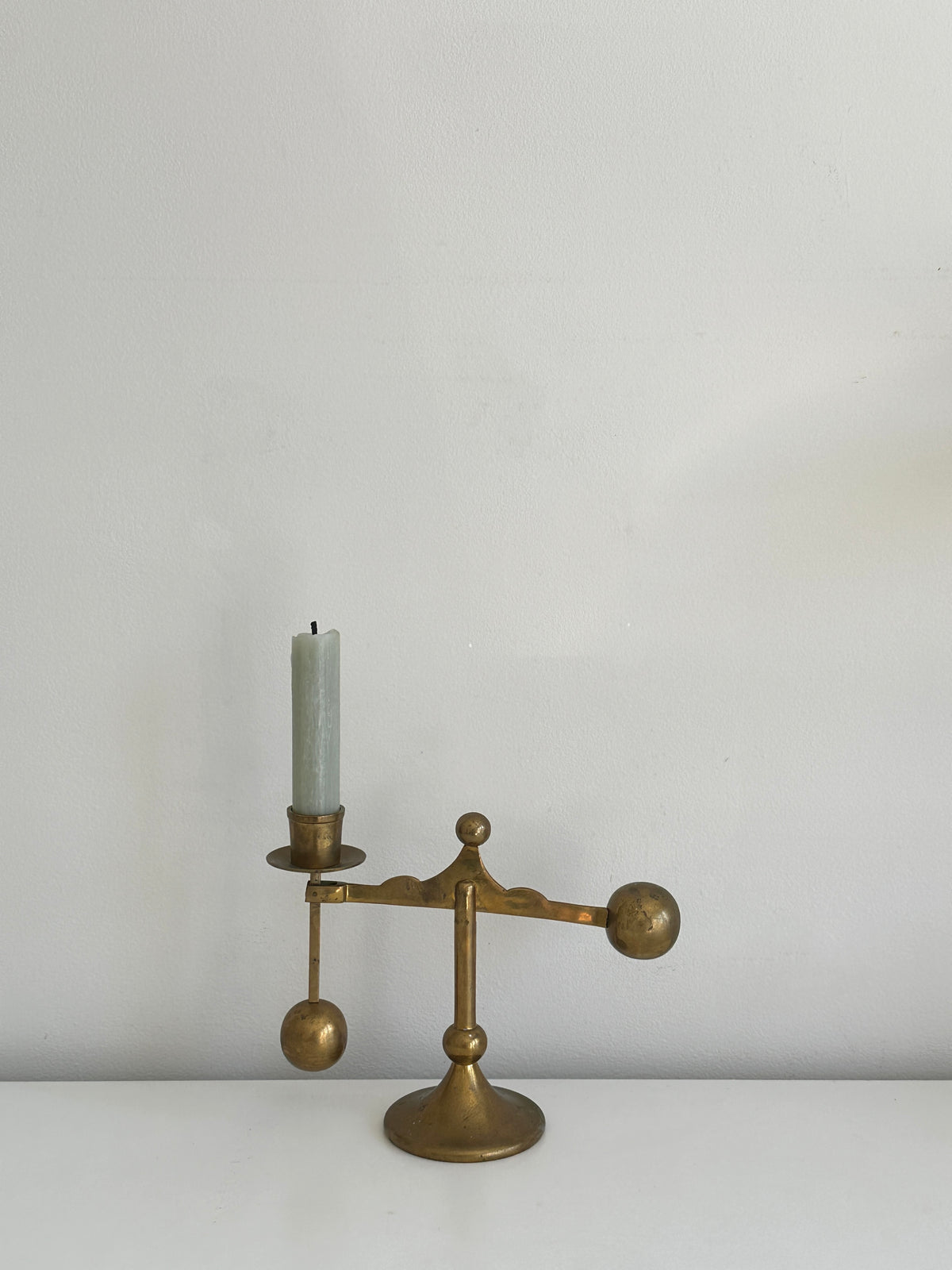 Swedish Brass Lever Candleholder