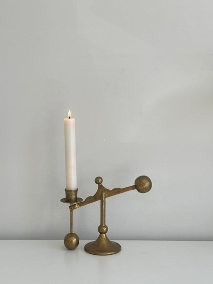 Swedish Brass Lever Candleholder