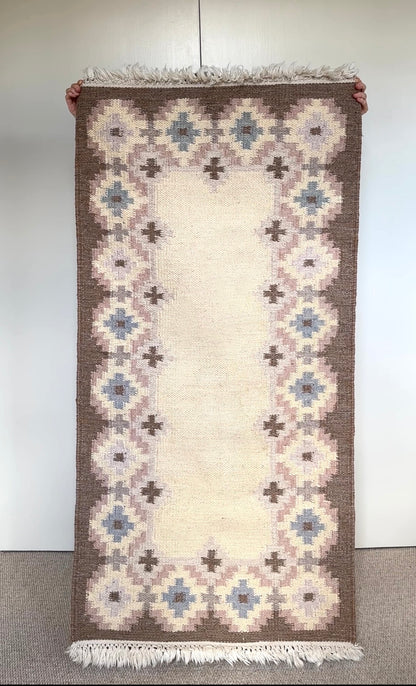 Vintage Swedish Small Flatweave Rug