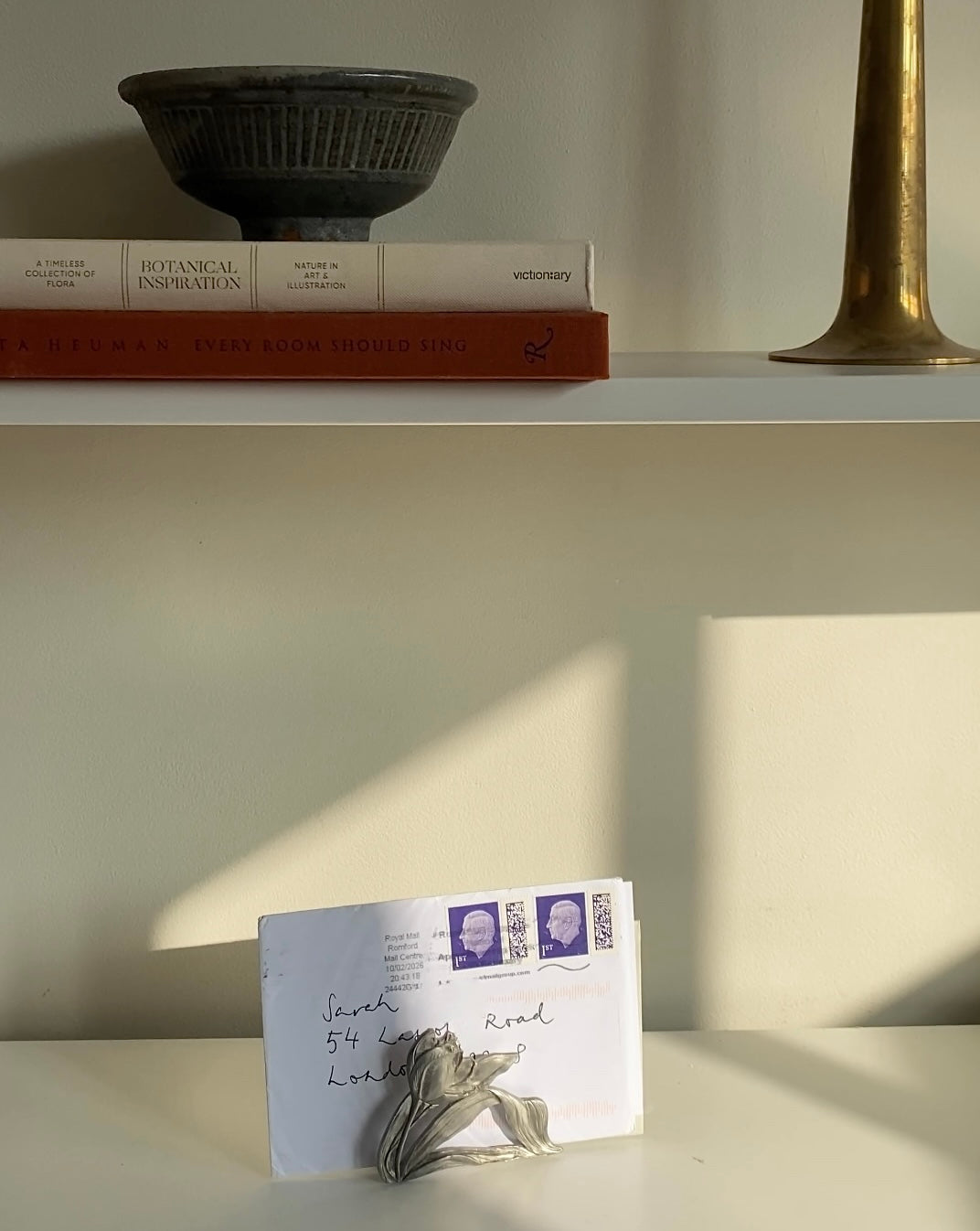 Pewter Tulip Letter Rack