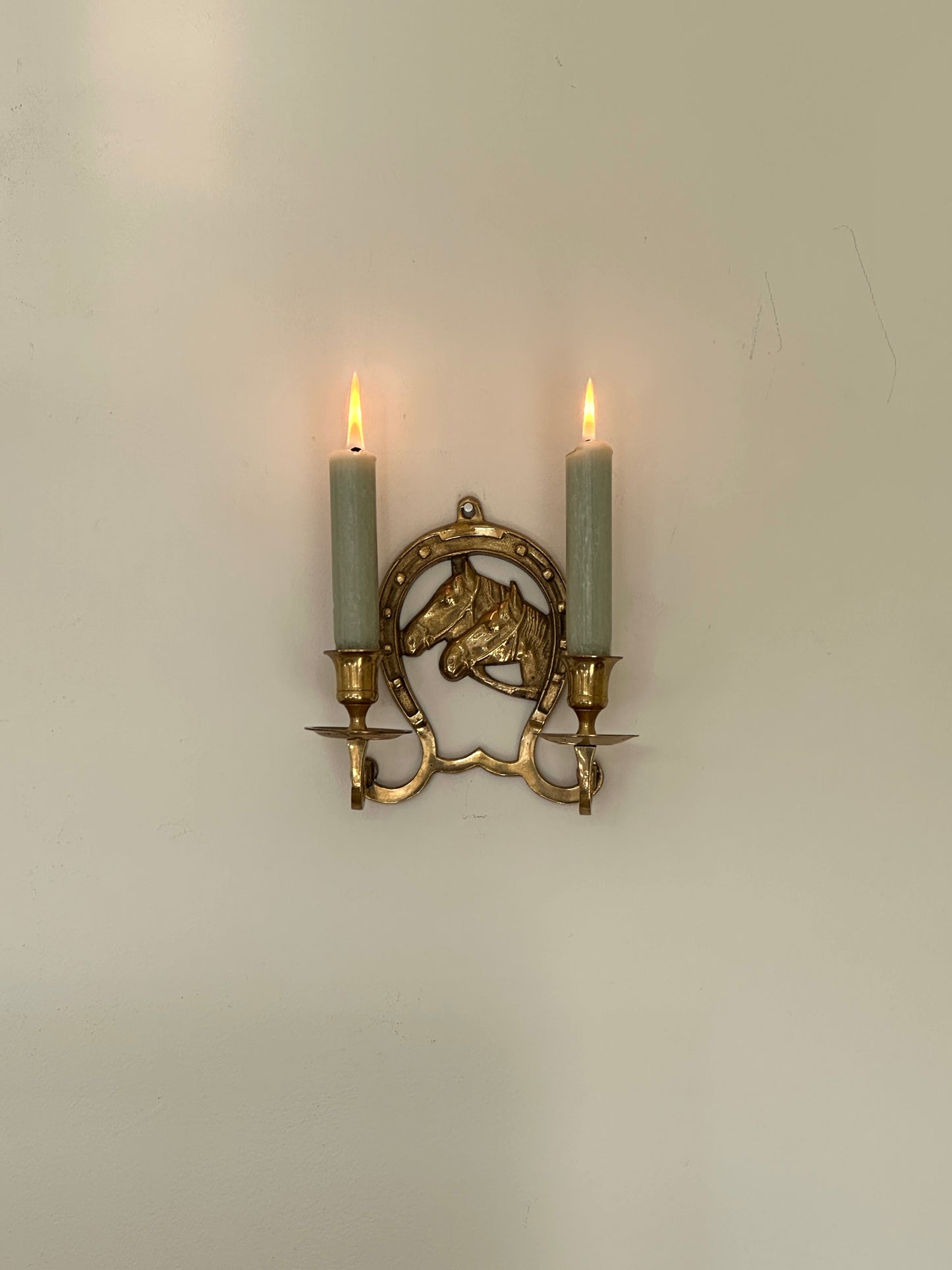 Vintage Brass Horseshoe Sconce