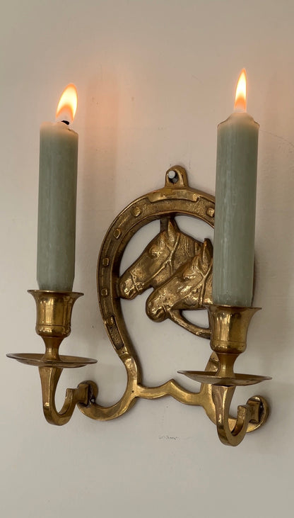 Vintage Brass Horseshoe Sconce