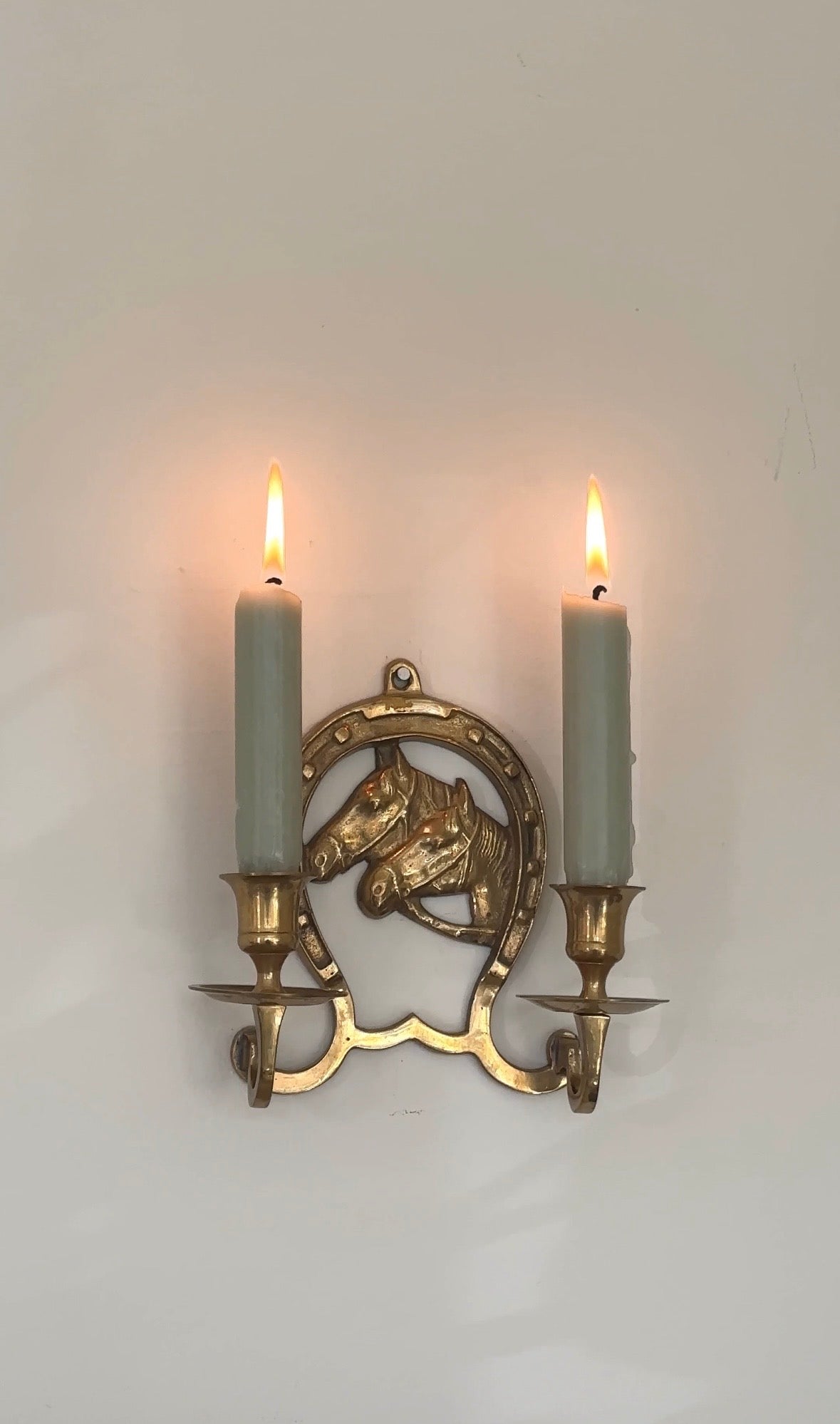 Vintage Brass Horseshoe Sconce