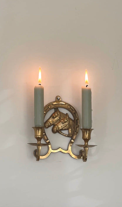Vintage Brass Horseshoe Sconce