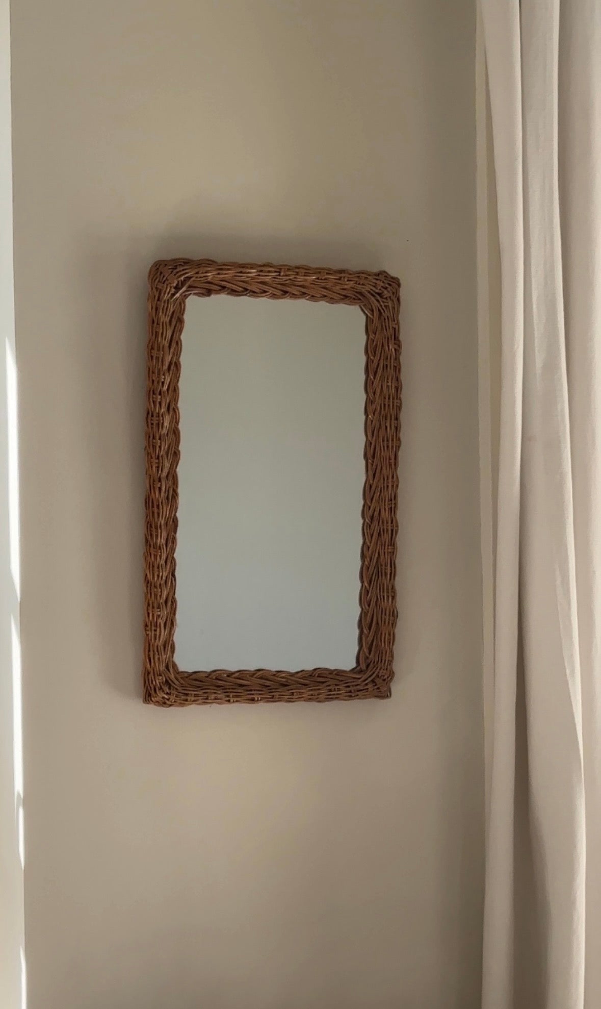 Vintage Rattan Mirror