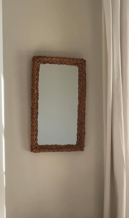 Vintage Rattan Mirror