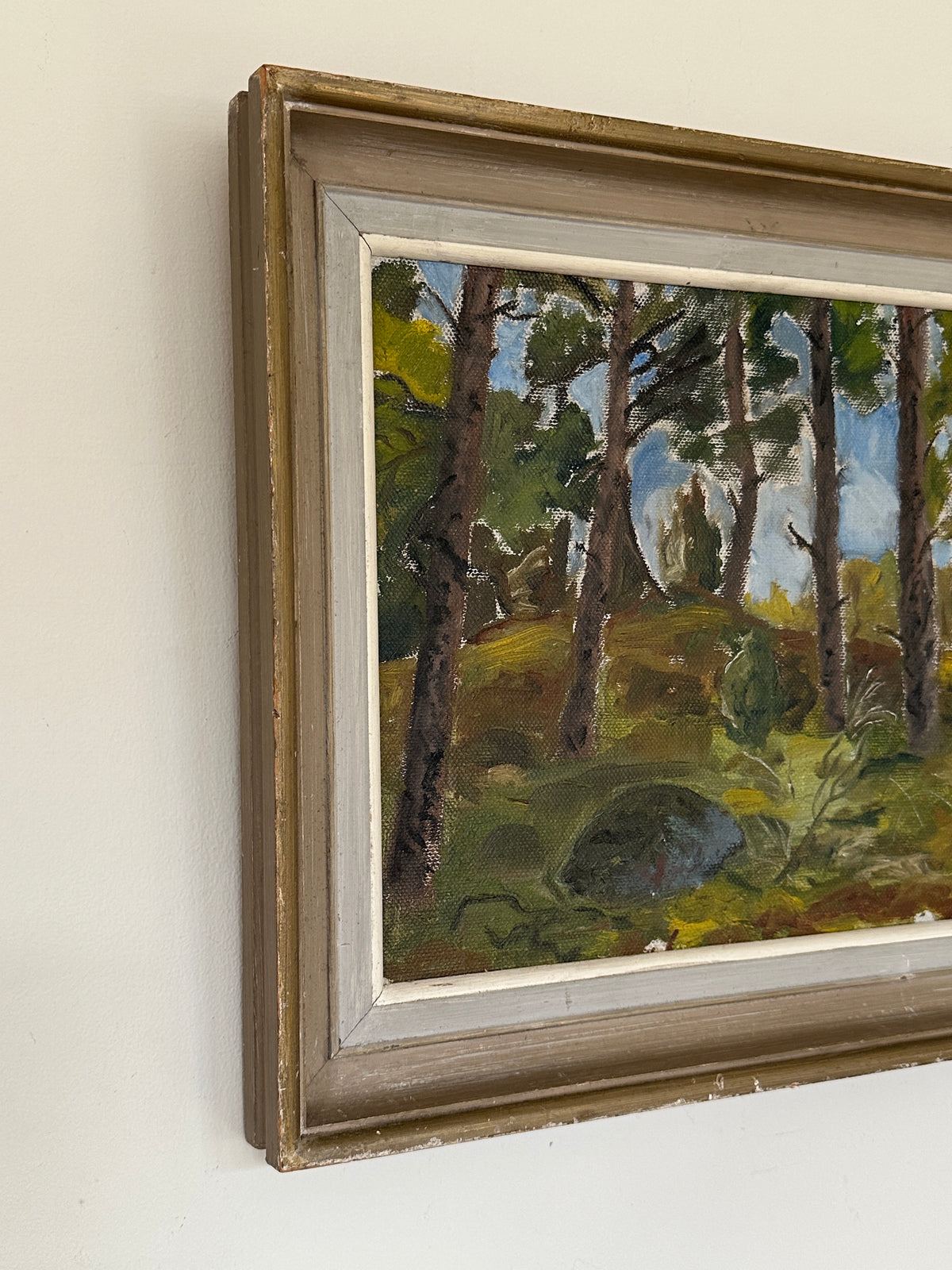 Through the Pines, Mid-century Swedish Oil Painting, Signed and Dated