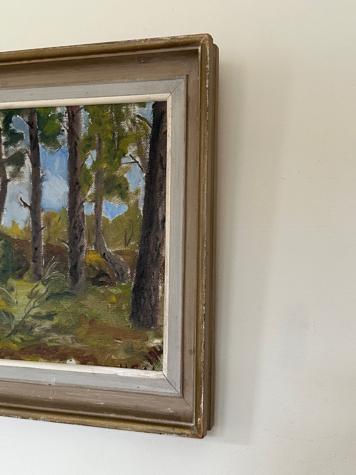 Through the Pines, Mid-century Swedish Oil Painting, Signed and Dated
