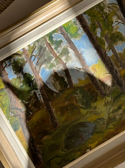 Through the Pines, Mid-century Swedish Oil Painting, Signed and Dated