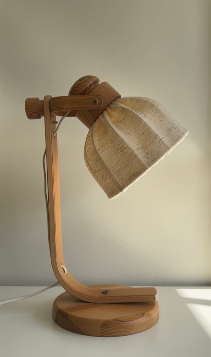 Vintage Swedish Pine Table Lamp