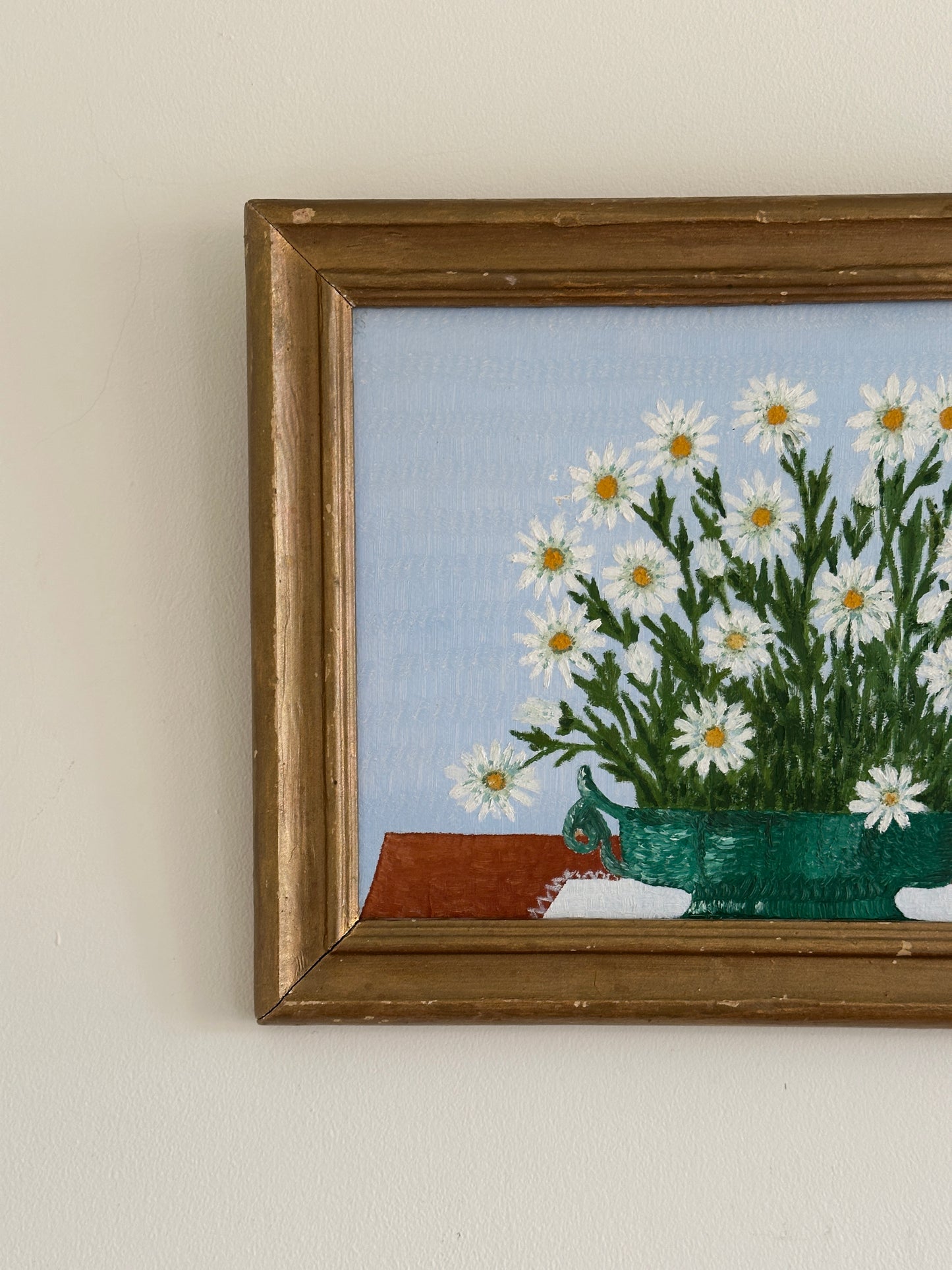 Daisies, Vintage Swedish Oil Painting, Signed & Dated
